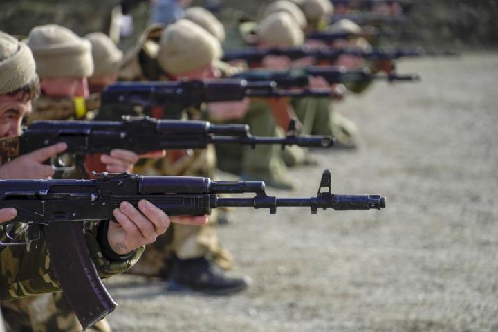 Tropas élite rusas entrenando en Gudermés, Chechenia.