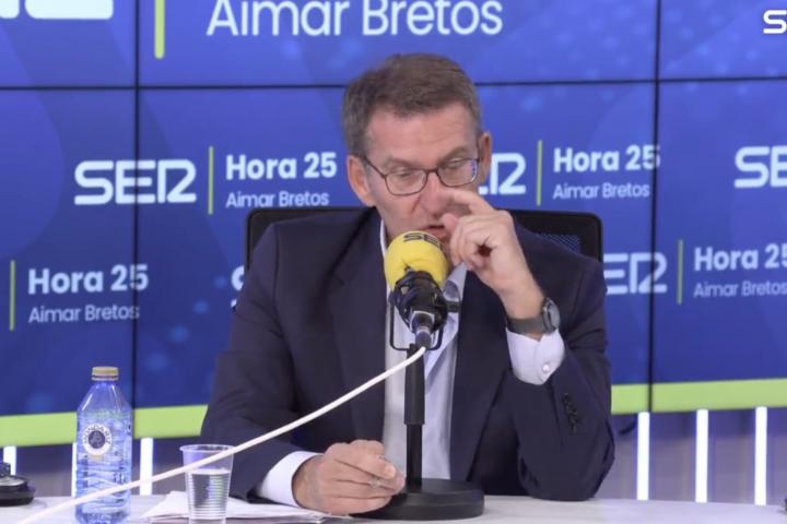 Alberto Núñez Feijóo en su entrevista en La SER.