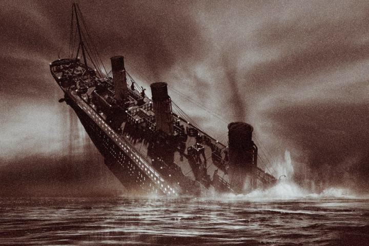 Recreación del hundimiento del Titanic