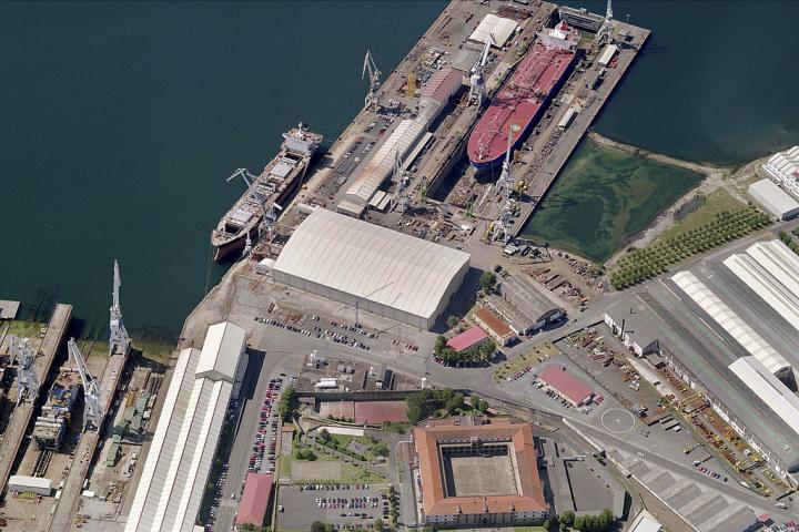 Vista aérea de los astilleros de Ferrol, en una imagen de archivo.
