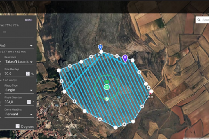 Imagen de dron analizada para el estudio de la zona donde se ha procedido a investigar el hallazgo.