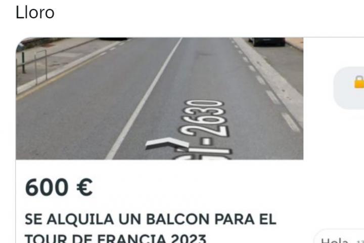 El anuncio de un balcón para el Tour de Francia