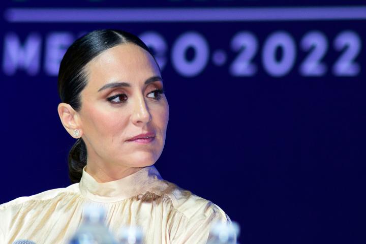 Tamara Falcó durante la conferencia en el Congreso de las Familias en México.