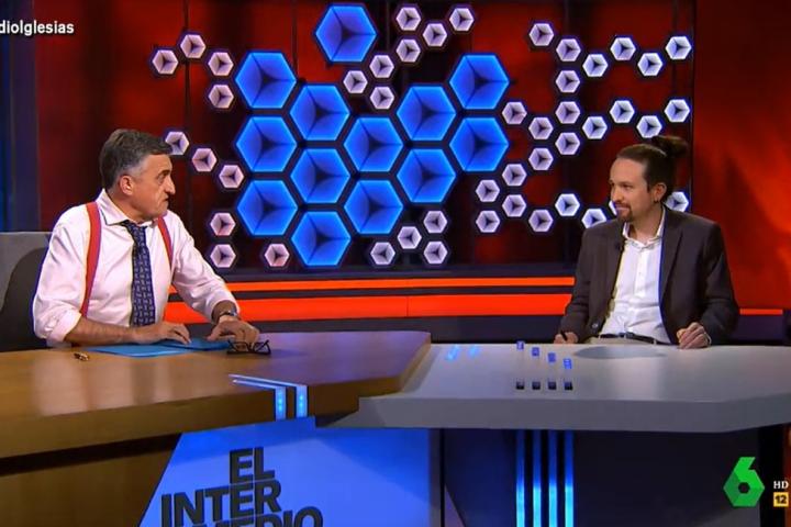 Foto de archivo del Gran Wyoming entrevistando a Pablo Iglesias