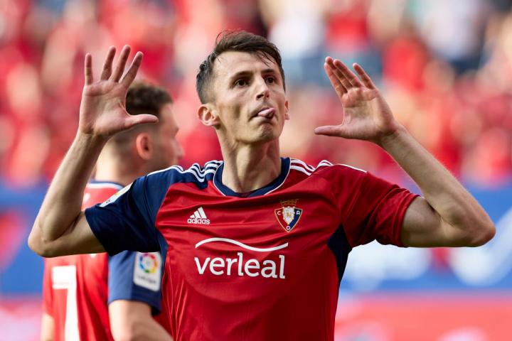 Budimir celebra un gol del Osasuna
