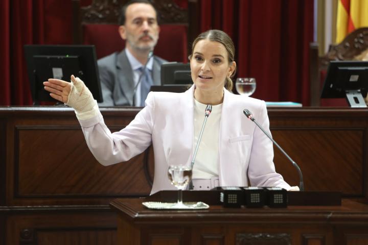 Marga Prohens, durante su intervención en la segunda sesión de la investidura
