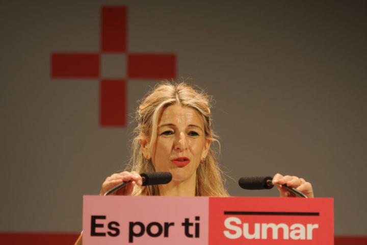 Yolanda Díaz, en un acto de Sumar.