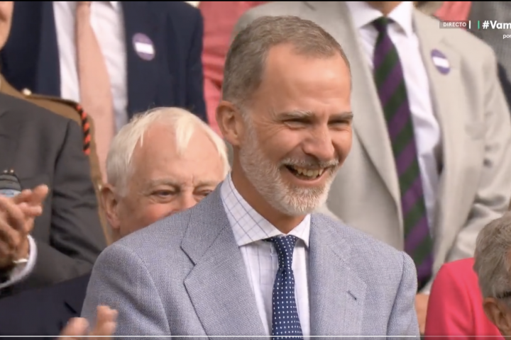 Felipe VI, este domingo en Wimbledon.