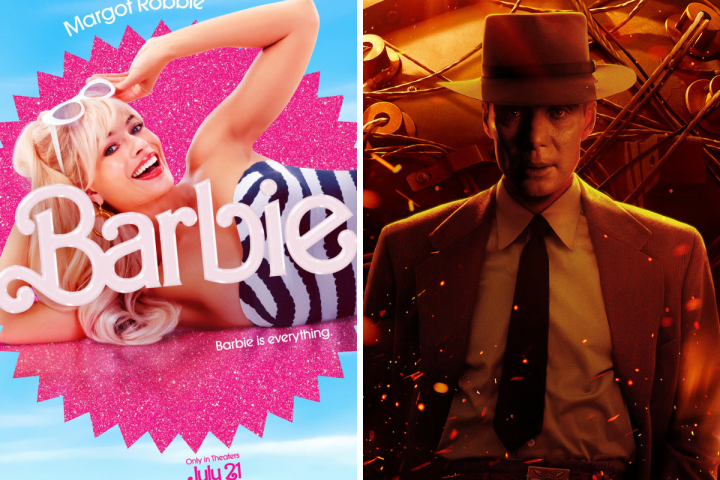 Carteles de 'Barbie' y 'Oppenheimer'.