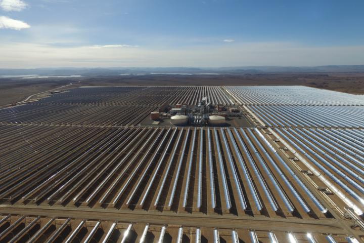 Planta solar de Ouarzazate, también conocida como estación energética de Noor en Marruecos.