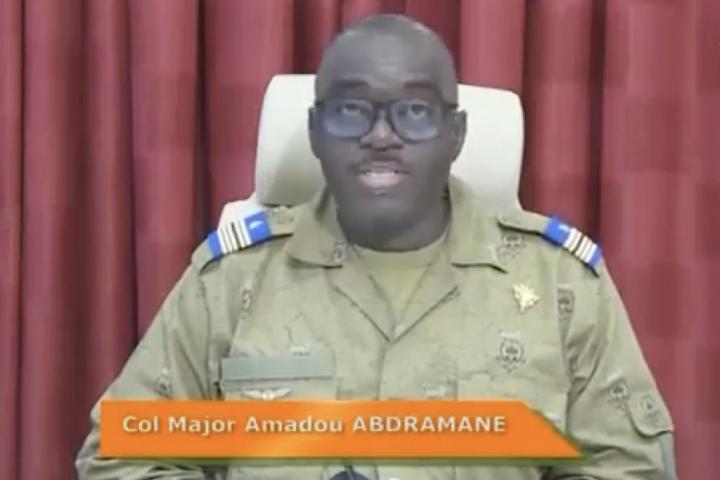 El autoproclamado jefe de Defensa de la junta, Moussa Salaou Barmou