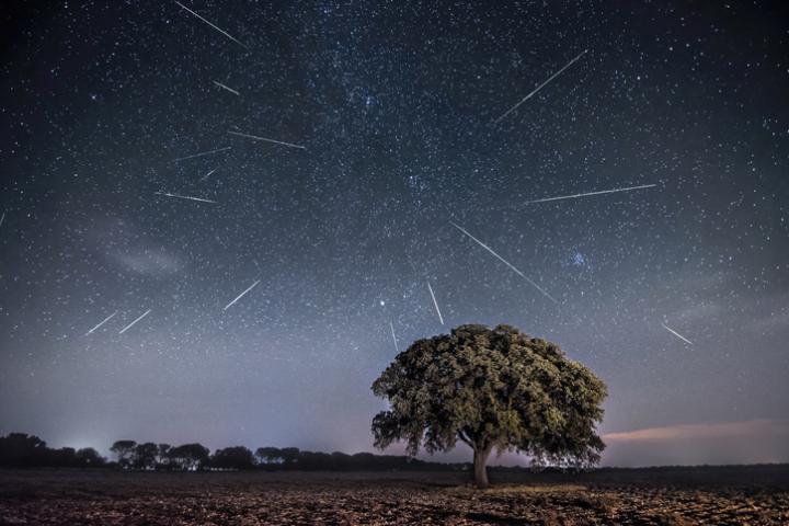 La lluvia de estrellas de las perseidas en una imagen de archivo.