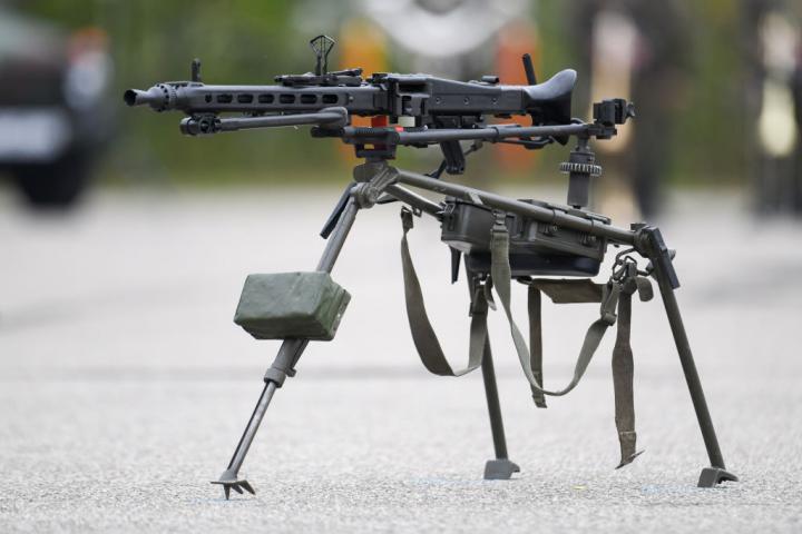 Imagen de una ametralladora alemana MG3, durante una exhibición en Bavaria (Múnich).