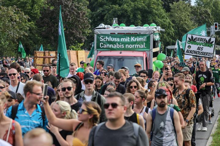 Manifestación a favor de la legalización de la marihuana.