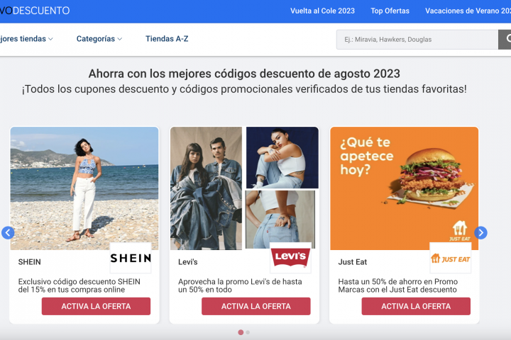 Web de Bravo Descuento.