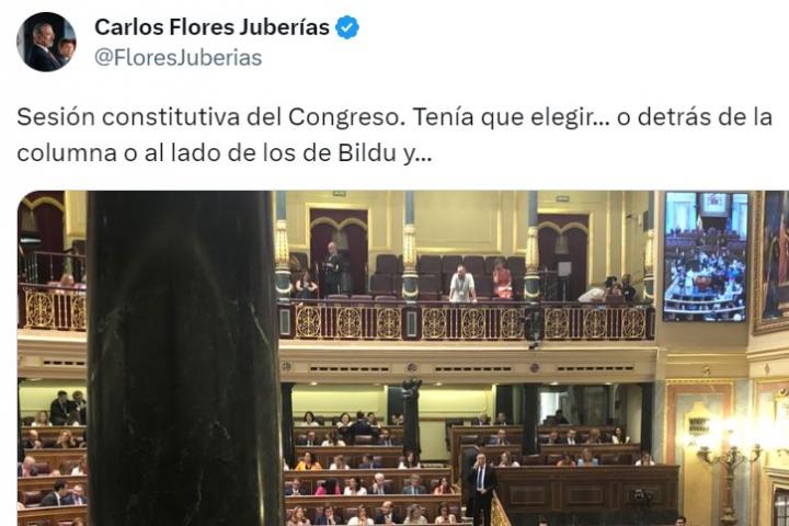 El tuit del diputado de Vox Carlos Flores Juberías