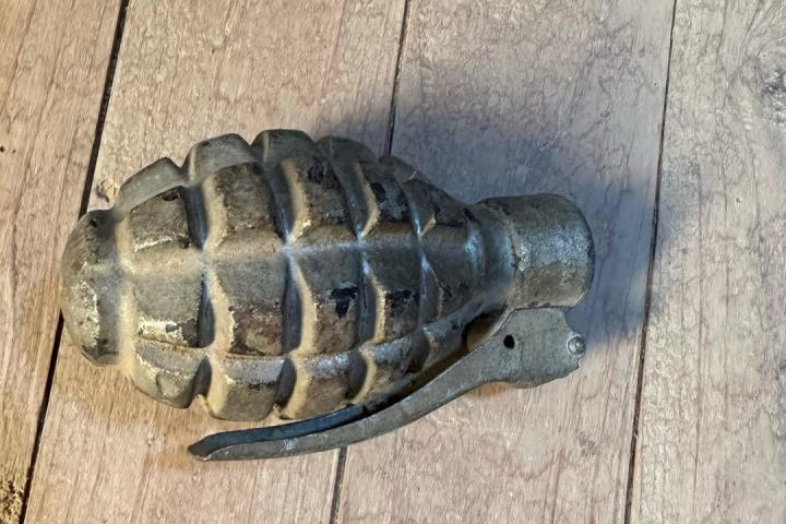 Imagen de la granada localizada en una vivienda de Castrillo de Villavega.