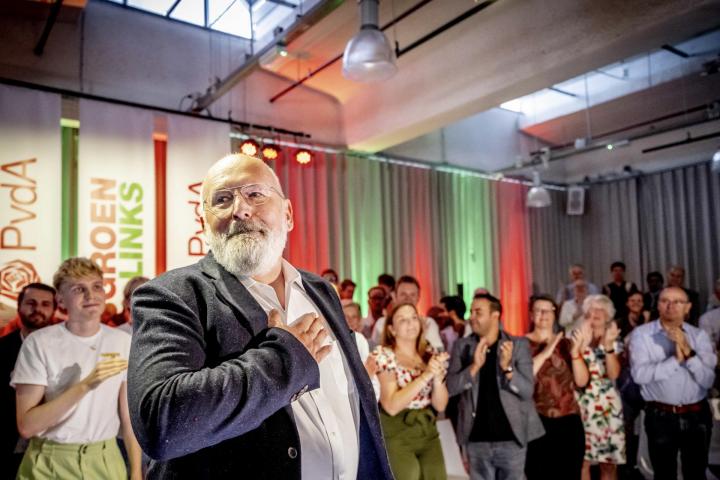 Frans Timmermans después de ser elegido como líder de la coalición GroenLinks-PvdA para las elecciones presidenciales de Países Bajos.