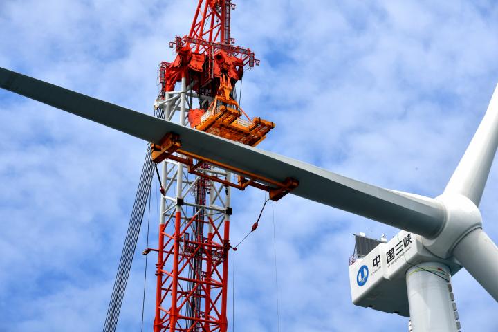 Foto de archivo de una turbina en China.