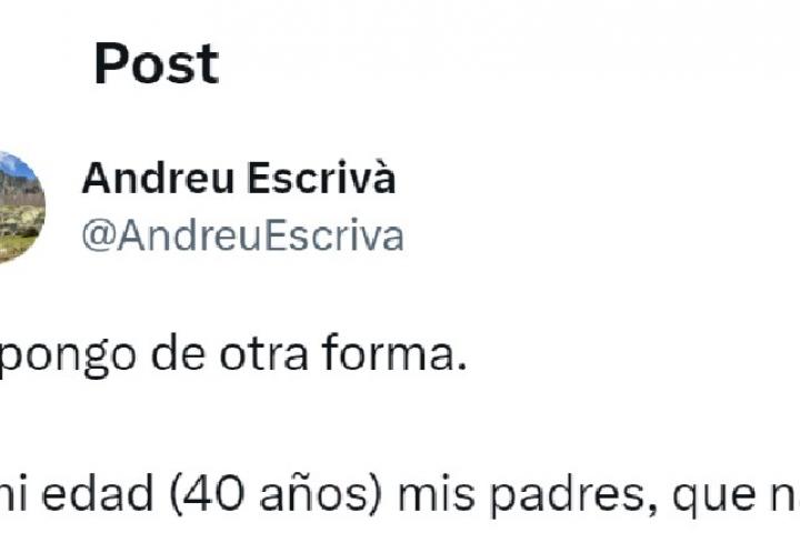 El tuit de Andre Escrivà