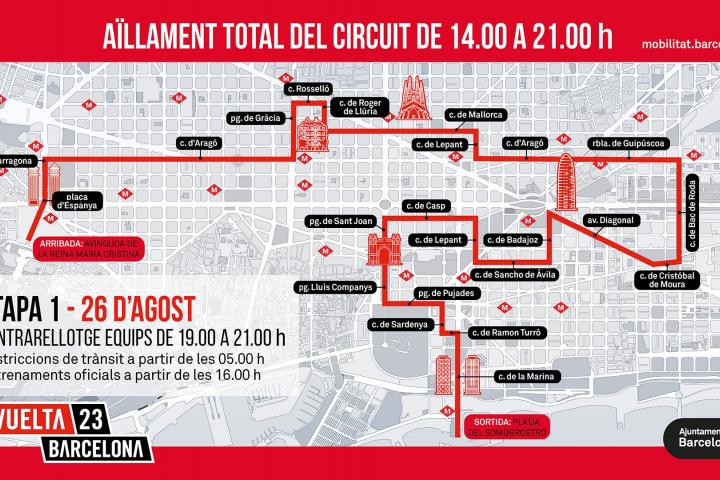 Recorrido de la Vuelta 2023 en Barcelona hoy sábado 26 de agosto