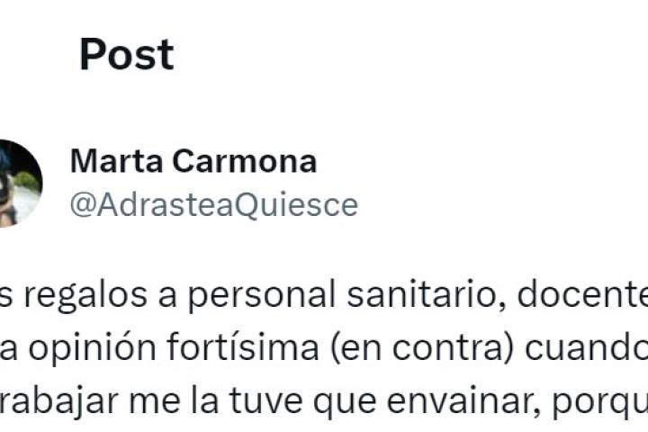El tuit de Marta Carmona