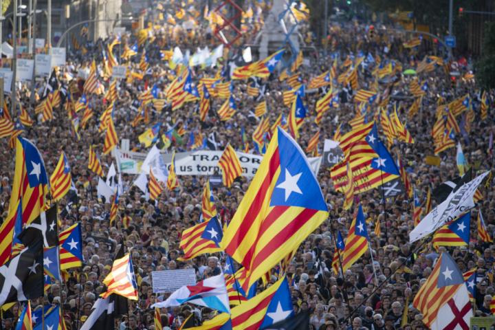 Manifestación en Barcelona con motivo de la Diada el 11 de septiembre de 2022.
