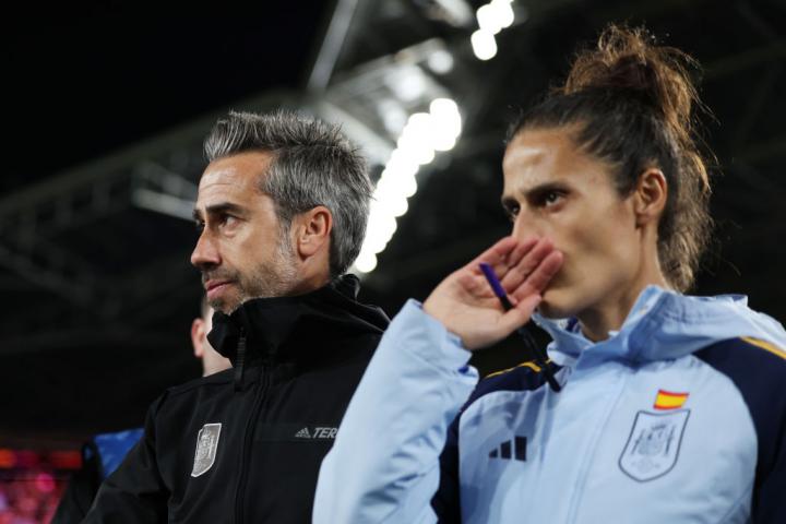 El exentrenador de la Selección Española de Fútbol femenino Jorge Vilda, y la actual técnica, Montse Tomé.