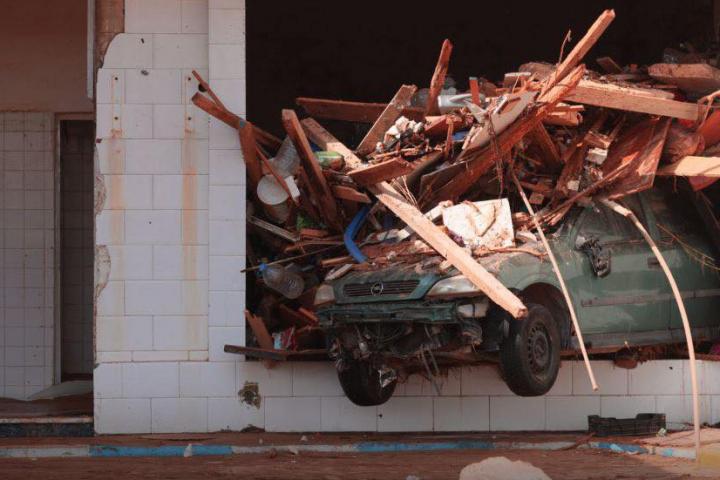 Imagen de los destrozos que ha dejado la tormenta 'Daniel' a su paso por Libia