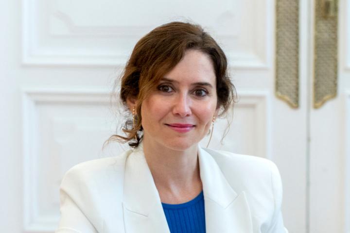 La presidenta de la Comunidad de Madrid, Isabel Dïaz Ayuso, este lunes en la Asamblea de Madrid.