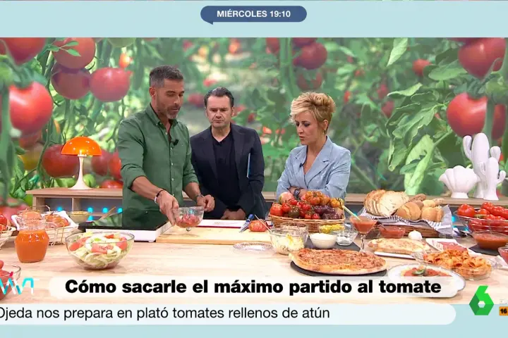Pablo Ojeda elabora varias recetas con tomate hoy en Más Vale Tarde