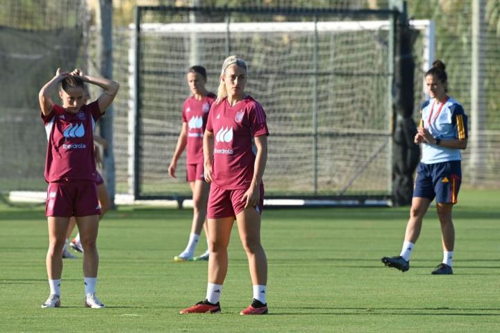 Sesión de entrenamiento de la selección española en Suecia