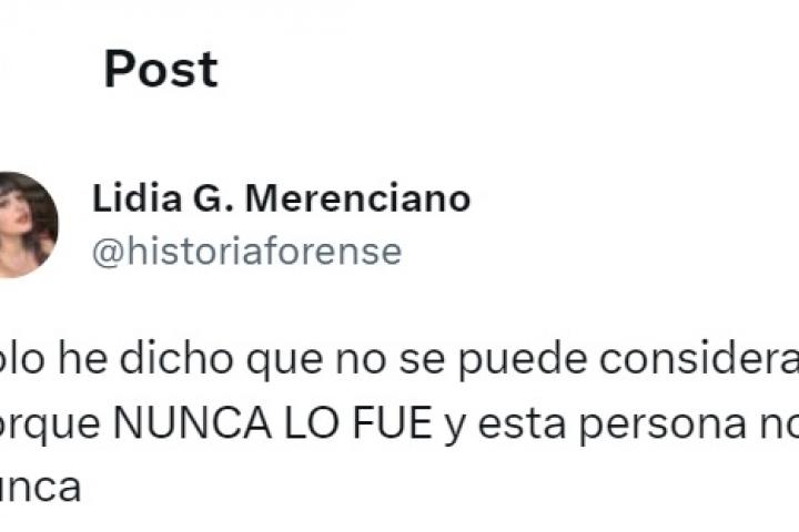 El tuit publicado por Lidia G. Merenciano