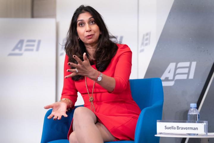La ministra británica de Interior, Suella Braverman.
