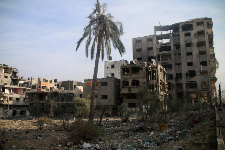 Foto de un bombardeo en Gaza.