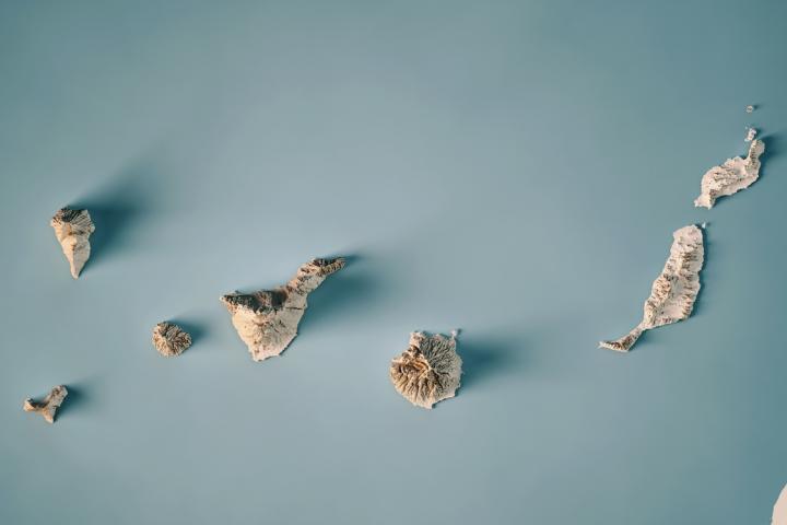 Vista aérea de las islas Canarias