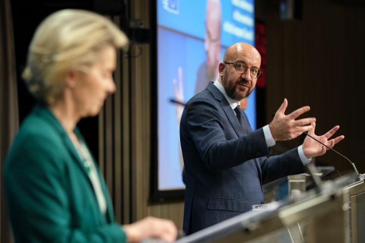 Ursula Von der Leyen y Charles Michel, en una comparecencia conjunta