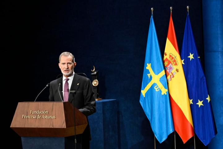 Felipe VI, durante su discurso