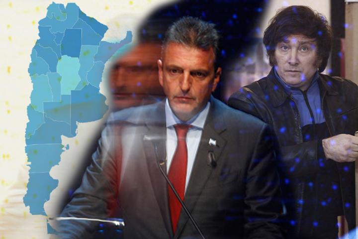 Fotomontaje para ilustrar la remontada de Sergio Massa en la primera vuelta de las elecciones presidenciales del domingo pasado.