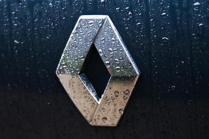 Imagen de archivo de un detalle del logo de Renault.