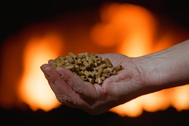 Una estufa de pellets.