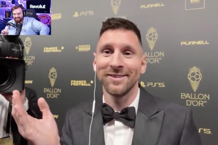 Un instante del troleo de Messi a Ibai