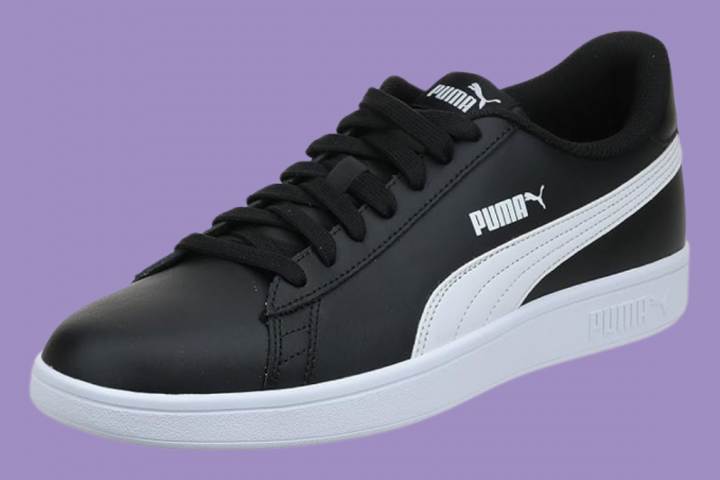 Zapatilla Puma Smash V2 L lateral negra fondo