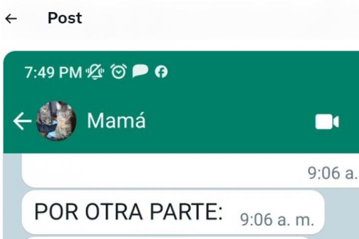 El mensaje de WhatsApp de su madre