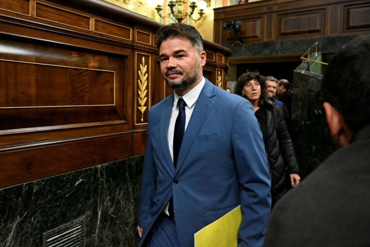 Gabriel Rufián, a su llegada al Congreso este miércoles