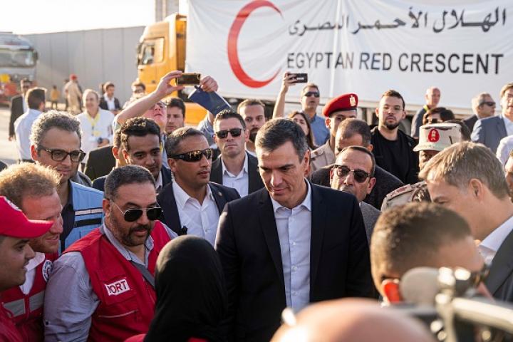 El presidente del Gobierno, Pedro Sánchez, en Egipto.