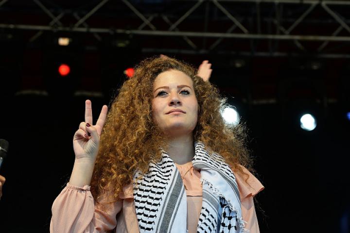 La activista palestina Ahed Tamimi, en una imagen de archivo en Madrid.