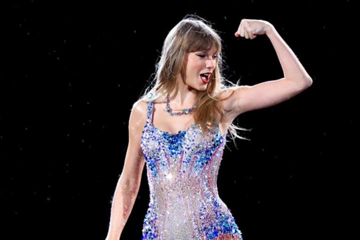La cantante Taylor Swift en un instante de un concierto de la gira The Eras Tour.