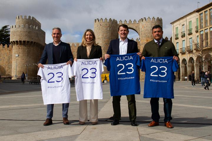 La nueva portavoz del PP en el Senado, Alicia García, durante su acto de presentación como candidata a la Alcaldía de Ávila (Castilla y León) en los pasados comicios del 28-M.