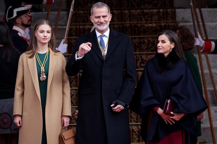 Felipe VI, la princesa y heredera Leonor y la reina Letizia, en la solemne apertura de la legislatura.